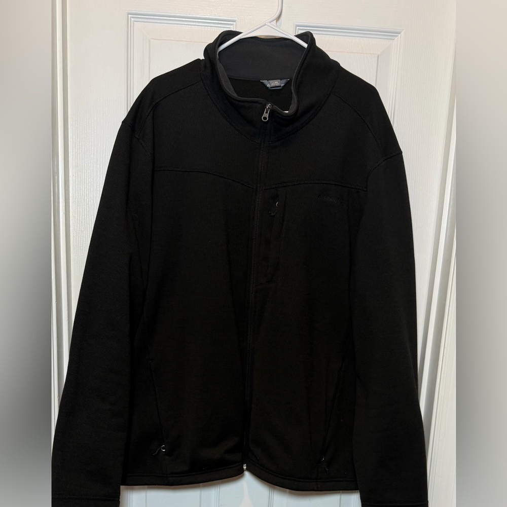 Eddie Bauer Black Textured Full Length Zip Jacket Size XXL 2XL